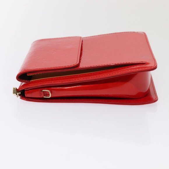 LOUIS VUITTON Monogram Vernis Motto Accessory Pouch Red - Picture 4 of 16
